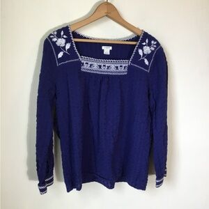 J.‎ Crew Factory Embroidered Peasant Top